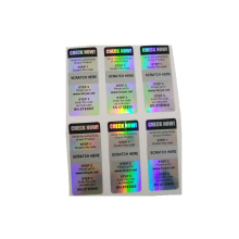 Custom scratch off plain laser hologram security label stickers